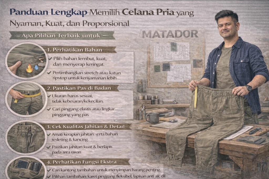 Panduan Lengkap Memilih Celana Pria yang Nyaman, Kuat, dan Proporsional