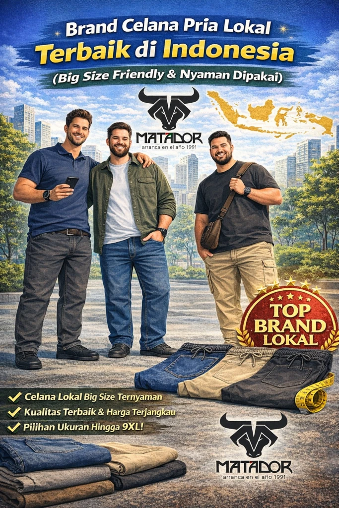Brand Celana Pria Lokal Terbaik di Indonesia (Big Size Friendly &; Nyaman Dipakai)