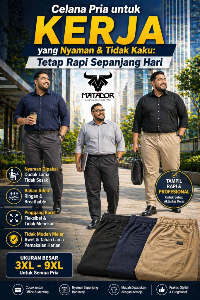 Celana Pria untuk Kerja yang Nyaman & Tidak Kaku: Tetap Rapi Sepanjang Hari