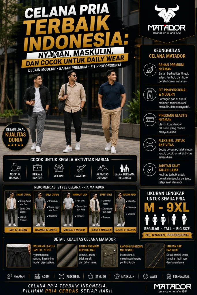 Celana Pria Terbaik Indonesia: Nyaman, Maskulin, dan Cocok untuk Daily Wear