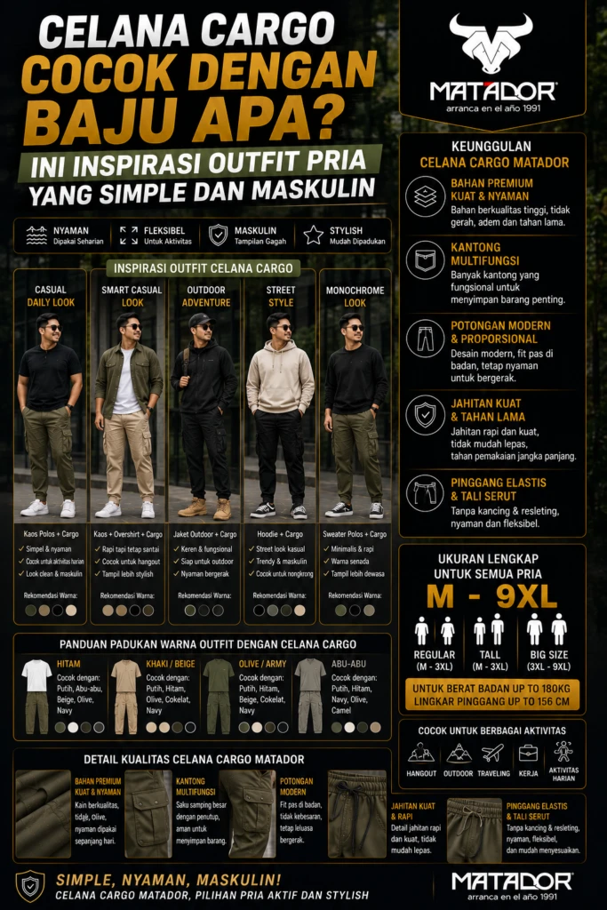 Celana Cargo Cocok dengan Baju Apa? Ini Inspirasi Outfit Pria yang Simpel dan Maskulin
