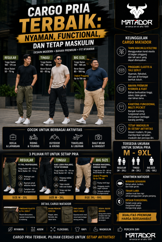 30.Cargo Pria Terbaik Nyaman, Functional, dan Tetap Maskulin