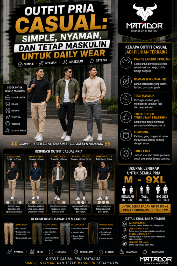 37.Outfit Pria Casual Simpel, Nyaman, dan Tetap Maskulin untuk Daily Wear